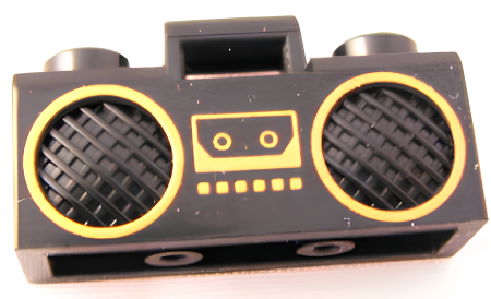 Бумбокс Lego 93221pb01 Utensil Radio Boom Box with Bar Handle with Gold Cassette Player, Buttons and Rimmed Speakers Pattern